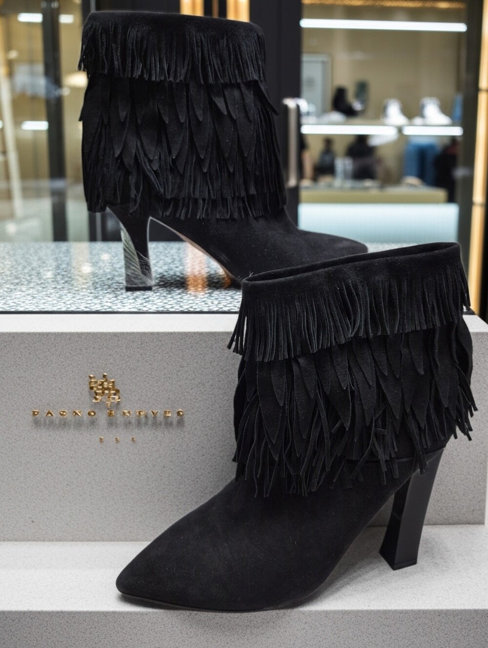 Aquazzura Sasha Suede Fringe Heeled Bootie Women's  Sz Eu 38.5 Usa 8.5 $1100
